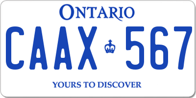 ON license plate CAAX567