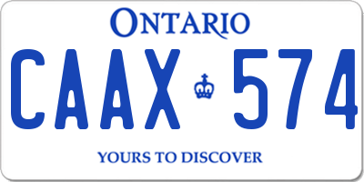 ON license plate CAAX574