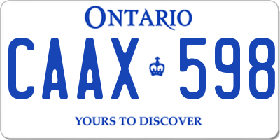 ON license plate CAAX598