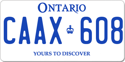 ON license plate CAAX608