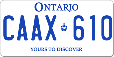 ON license plate CAAX610