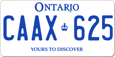 ON license plate CAAX625