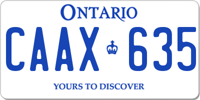 ON license plate CAAX635