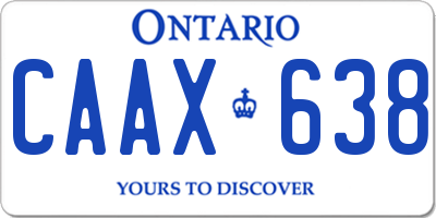 ON license plate CAAX638