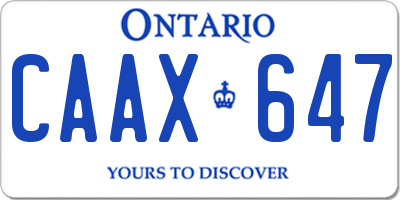 ON license plate CAAX647