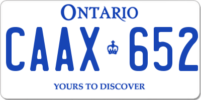 ON license plate CAAX652