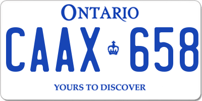 ON license plate CAAX658