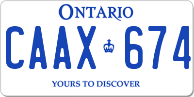 ON license plate CAAX674