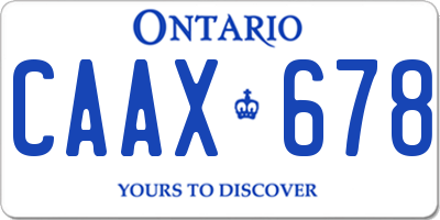 ON license plate CAAX678