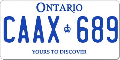 ON license plate CAAX689