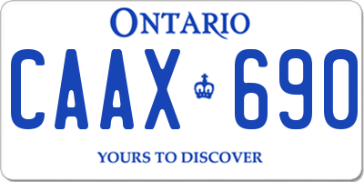 ON license plate CAAX690