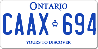 ON license plate CAAX694