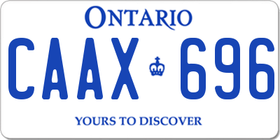 ON license plate CAAX696