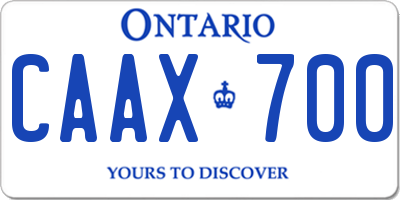 ON license plate CAAX700