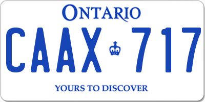 ON license plate CAAX717