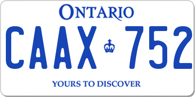 ON license plate CAAX752