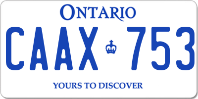 ON license plate CAAX753