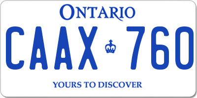 ON license plate CAAX760