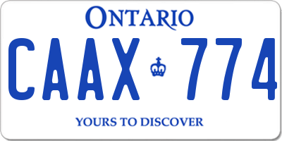 ON license plate CAAX774