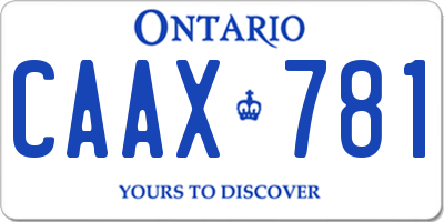 ON license plate CAAX781