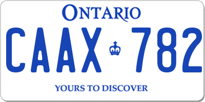 ON license plate CAAX782