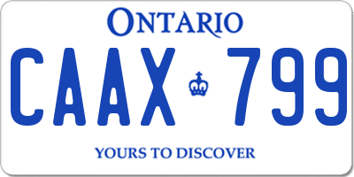 ON license plate CAAX799