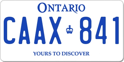 ON license plate CAAX841