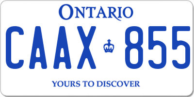 ON license plate CAAX855