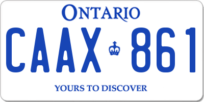 ON license plate CAAX861