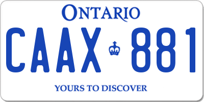 ON license plate CAAX881