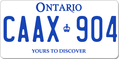 ON license plate CAAX904