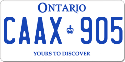 ON license plate CAAX905