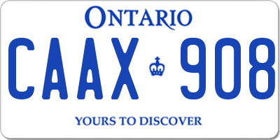 ON license plate CAAX908