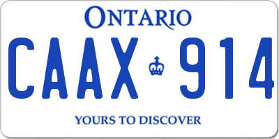 ON license plate CAAX914