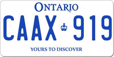 ON license plate CAAX919