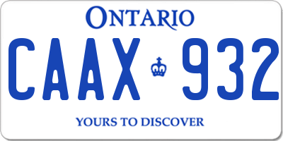 ON license plate CAAX932