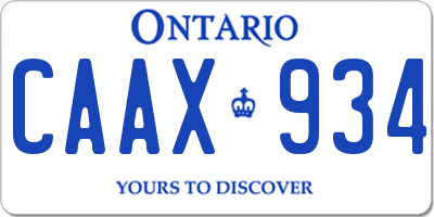 ON license plate CAAX934