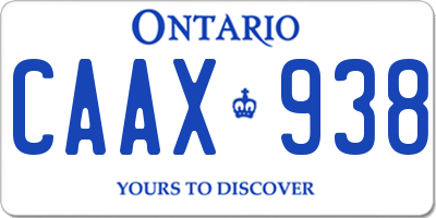 ON license plate CAAX938