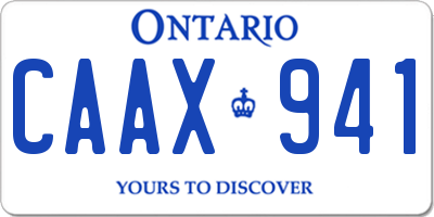 ON license plate CAAX941