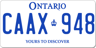 ON license plate CAAX948