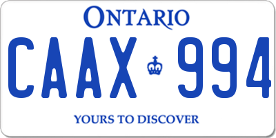 ON license plate CAAX994