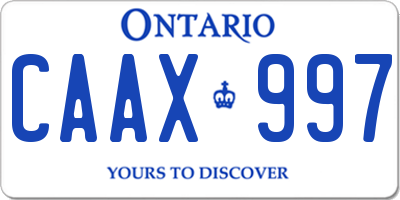 ON license plate CAAX997