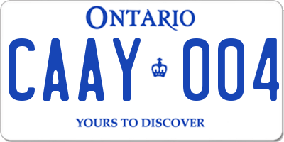 ON license plate CAAY004