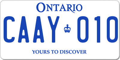 ON license plate CAAY010