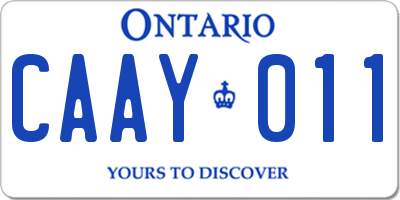 ON license plate CAAY011