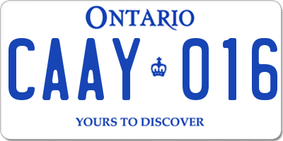 ON license plate CAAY016