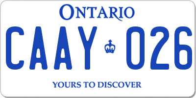 ON license plate CAAY026