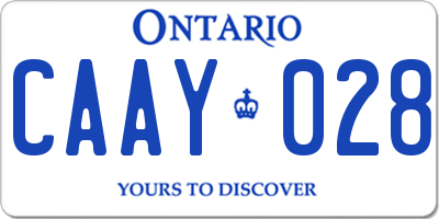 ON license plate CAAY028