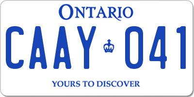 ON license plate CAAY041