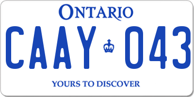 ON license plate CAAY043